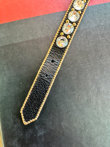 Authentic Gucci Rhinestone and Leather Bracelet