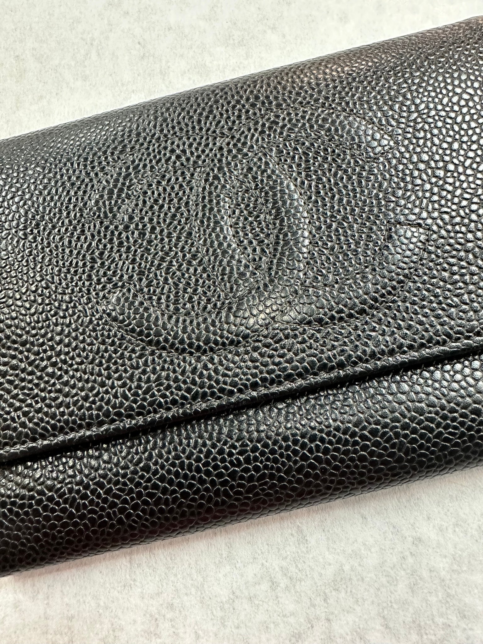 Authentic Chanel Black Caviar Tri-Fold Wallet – Relics to Rhinestones