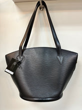 Authenticated Louis Vuitton Epi Saint Jacques Handbag in Black