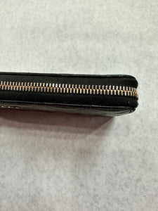 Authentic Chanel Black Lambskin Quilted Zipper Wallet