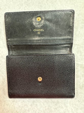 Authentic Chanel Black Caviar Tri-Fold Wallet