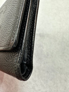 Authentic Chanel Black Caviar Tri-Fold Wallet