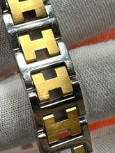 Authentic Hermes Clipper Ladies Silver Gold Timepiece Date Watch