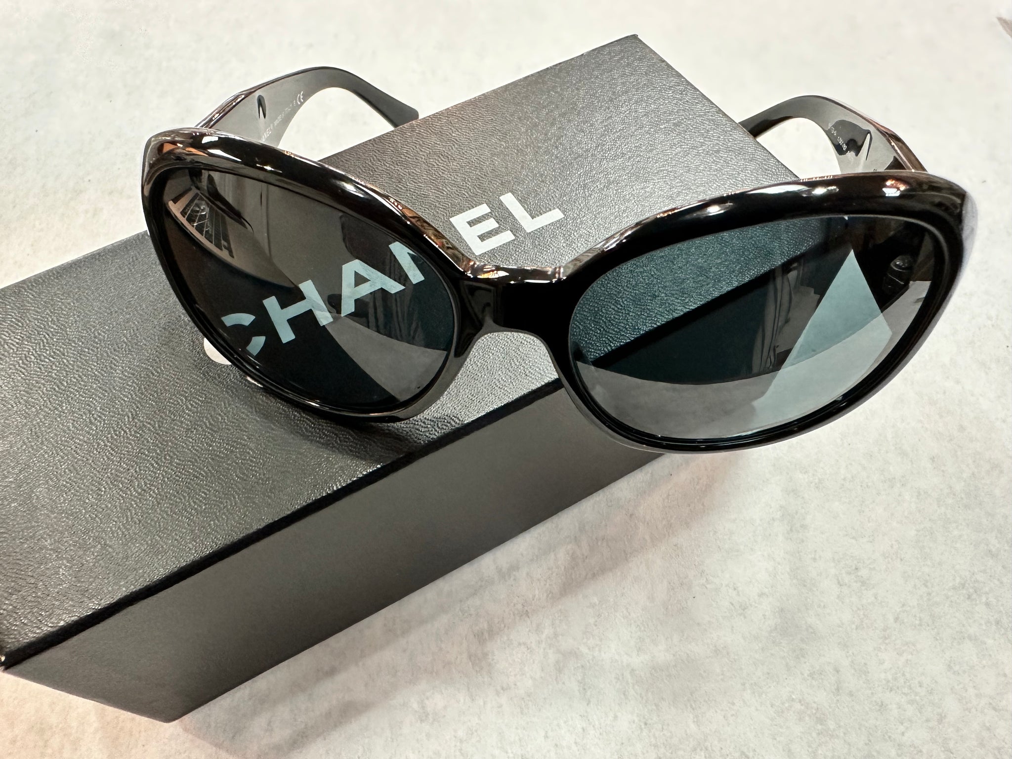 Authentic Chanel Sunglasses Camelia Black 5113A – Relics to