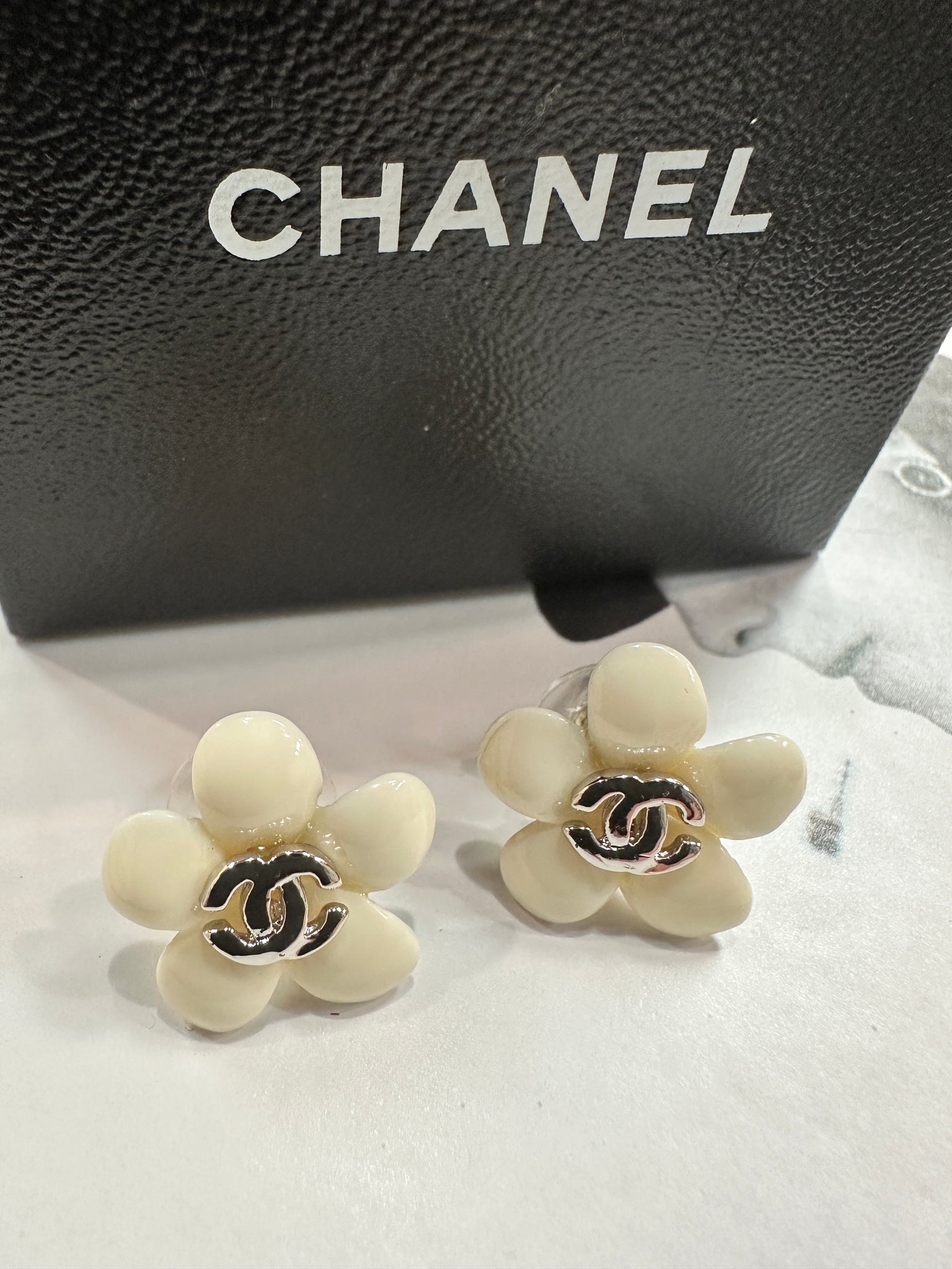 A Pair Of Vintage Chanel Camellia Earrings Auction