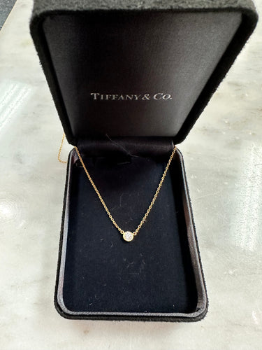 Authentic Tiffany & Co. Elsa Peretti 18k Yellow Gold Diamonds by the Yard Necklace