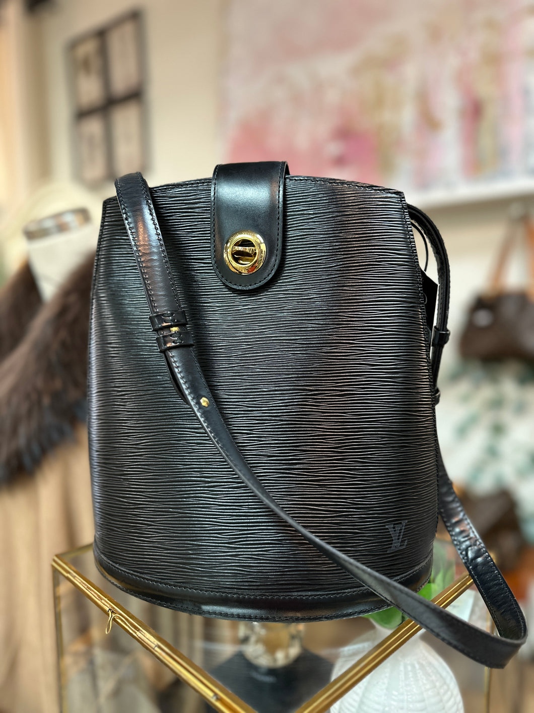 Authentic Louis Vuitton Black Epi Cluny Handbag – Relics to Rhinestones