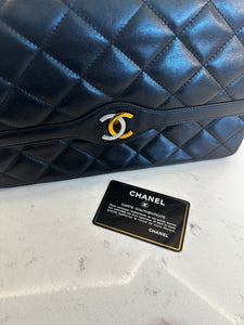 Authentic Chanel Border Double Flap CC Mark Limited Lambskin Bag