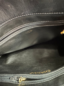 Authentic Chanel Lambskin Black Shoulder Bag