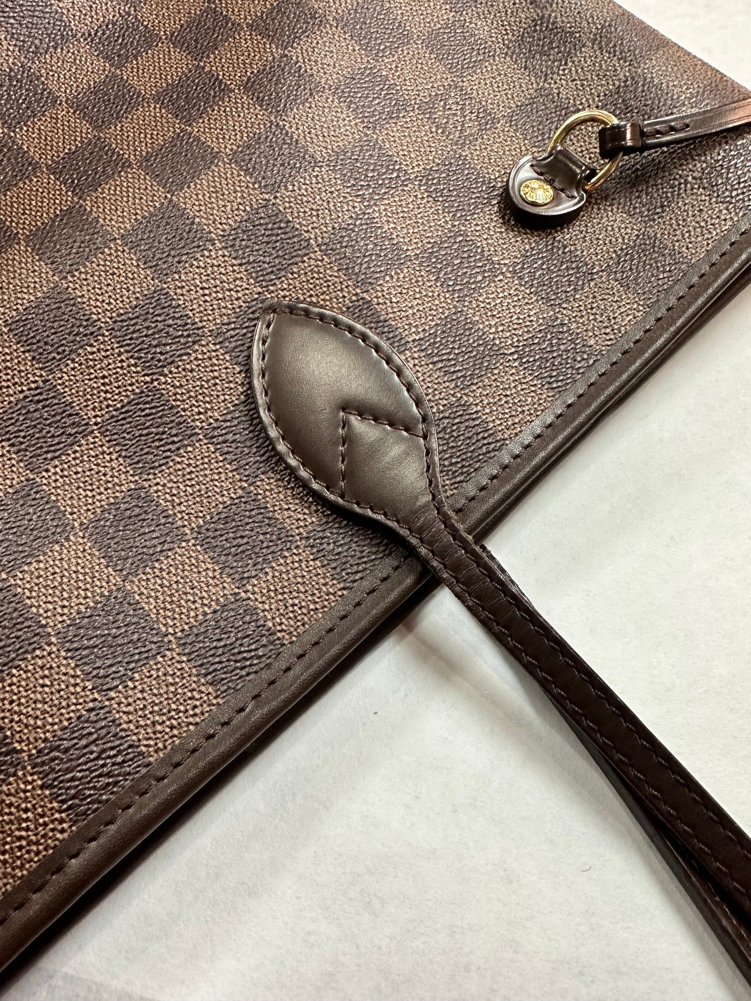 Louis Vuitton Neverfull MM Damier Ebene Tote Bag Brown