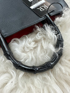 Authentic Gucci Black Handbag with Bamboo Handles