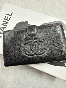 Authentic Chanel Coco Mark CC Caviar Black Wallet – Relics to