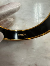 Authentic Hermes Big Bangle Enamel Blue and Gold Bracelet
