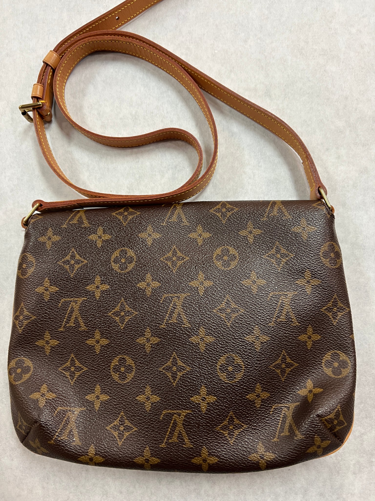 Louis Vuitton Musette Green Perforated Monogram 2lk1206 Brown Coated Canvas Cross  Body Bag, Louis Vuitton