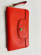 Authentic Longchamp Leather Zip Around Wallet Orange