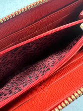 Authentic Longchamp Leather Zip Around Wallet Orange