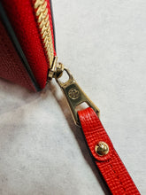 Authentic Longchamp Leather Zip Around Wallet Orange