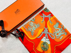 Authentic Hermes Silk Scarf Tsubas