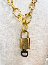 Designer Chain Necklace with Authentic Louis Vuitton Lock Attached