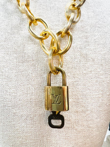 Louis Vuitton Luggage Lock Necklace-Cable Link Chain