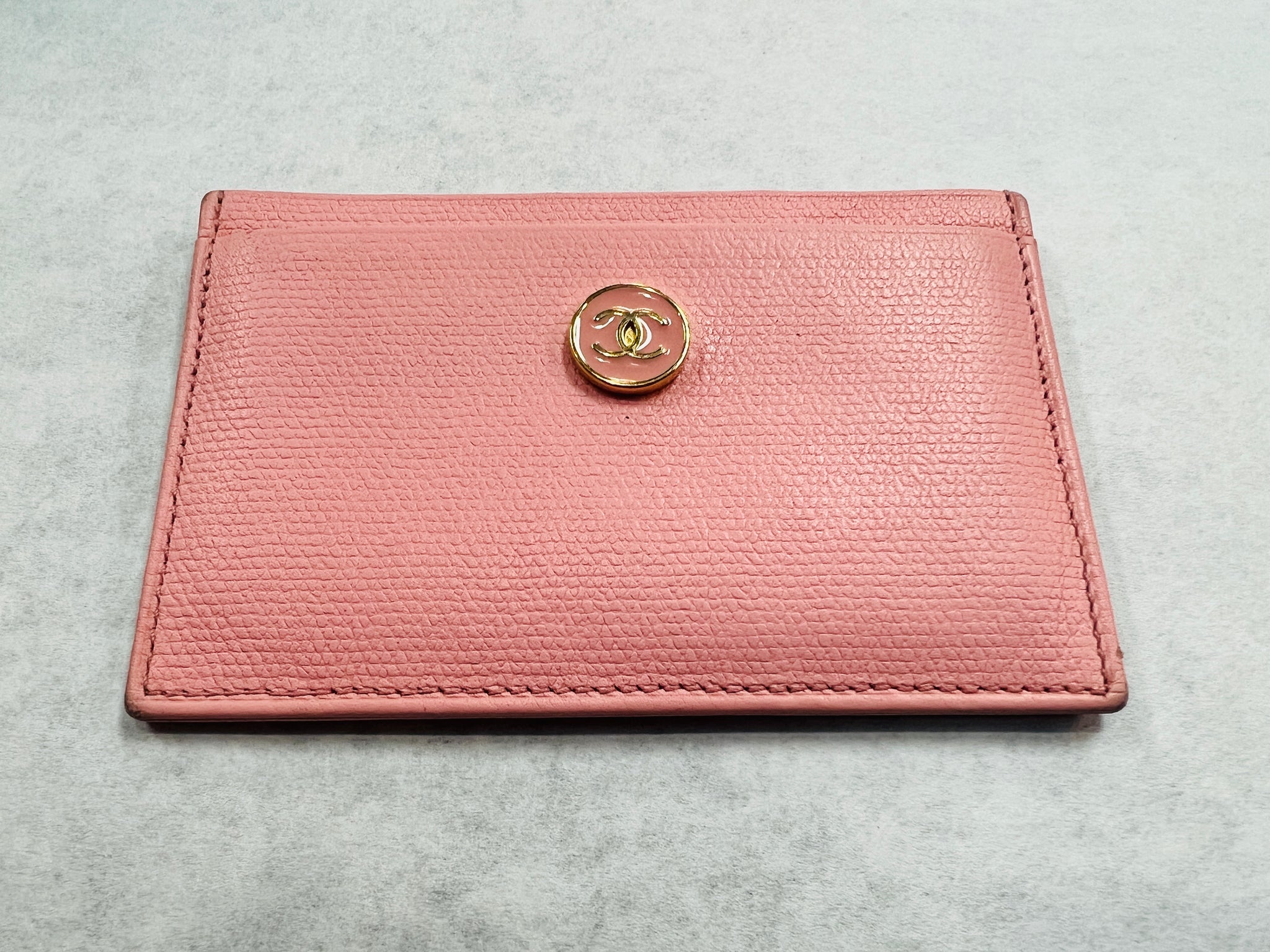 Authentic Chanel Button Card Case Pink – Relics to Rhinestones
