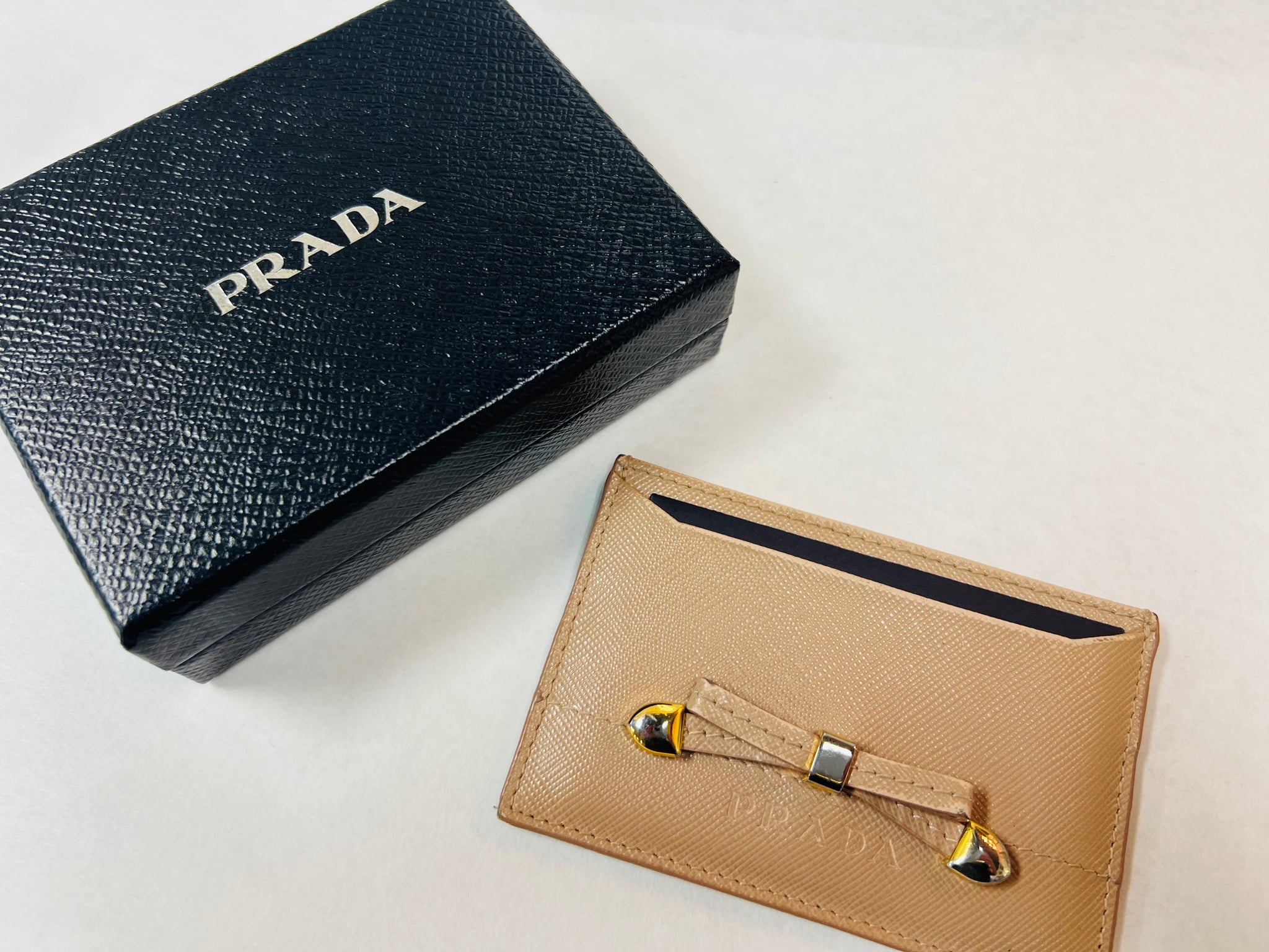 Prada Cammeo Saffiano Leather Bow Flap Wallet