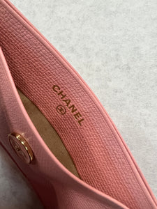 Authentic Chanel Button Card Case Pink