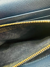 Authentic Prada Saffiano Leather Bi-Fold Wallet Blue