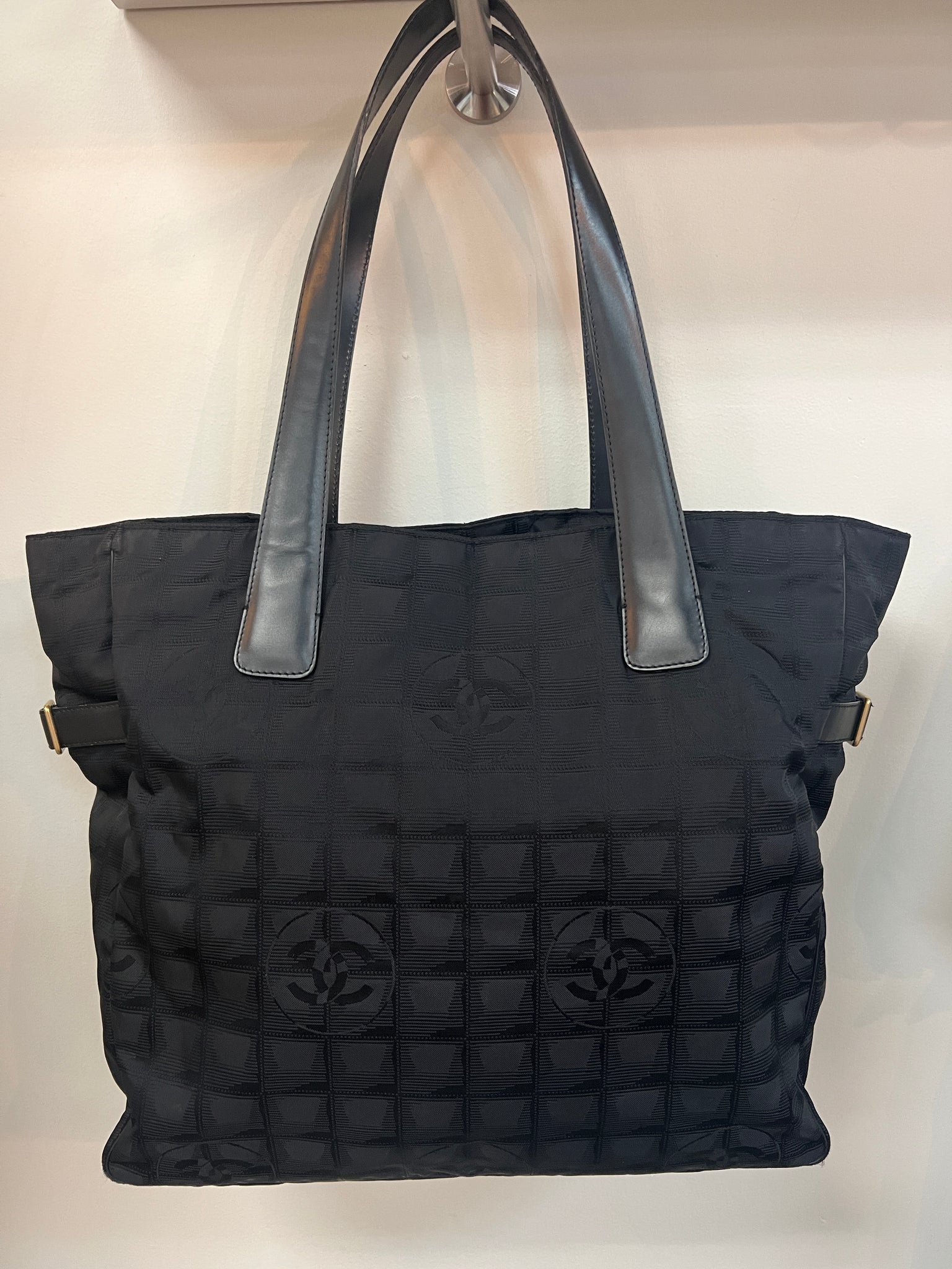 Chanel Travel Line Black Canvas Backpack Bag (Pre-Owned)