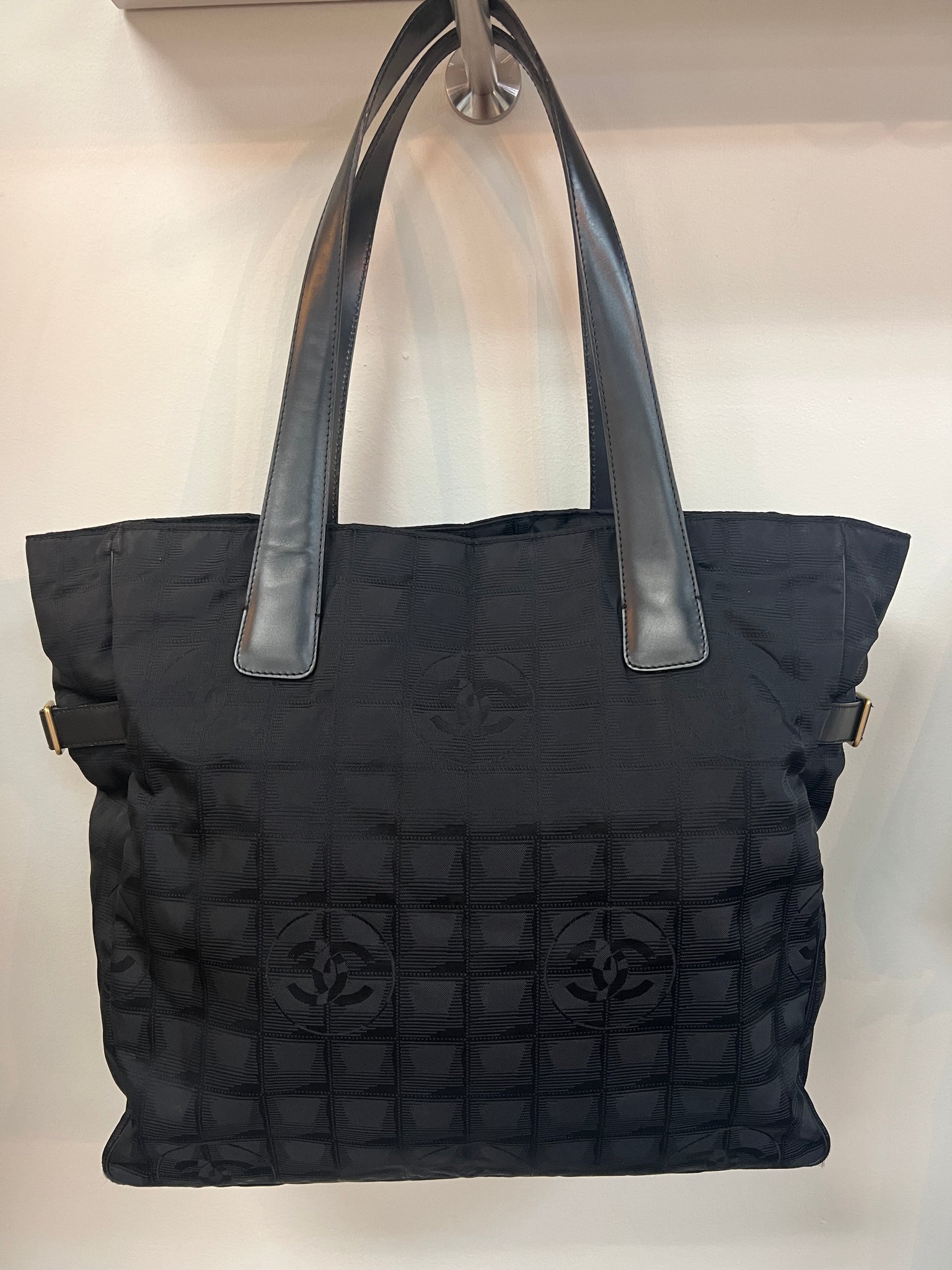 genuine leather chanel bag black