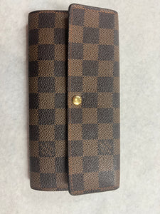 Authentic Louis Vuitton Damier Portefeuille Sarah Wallet