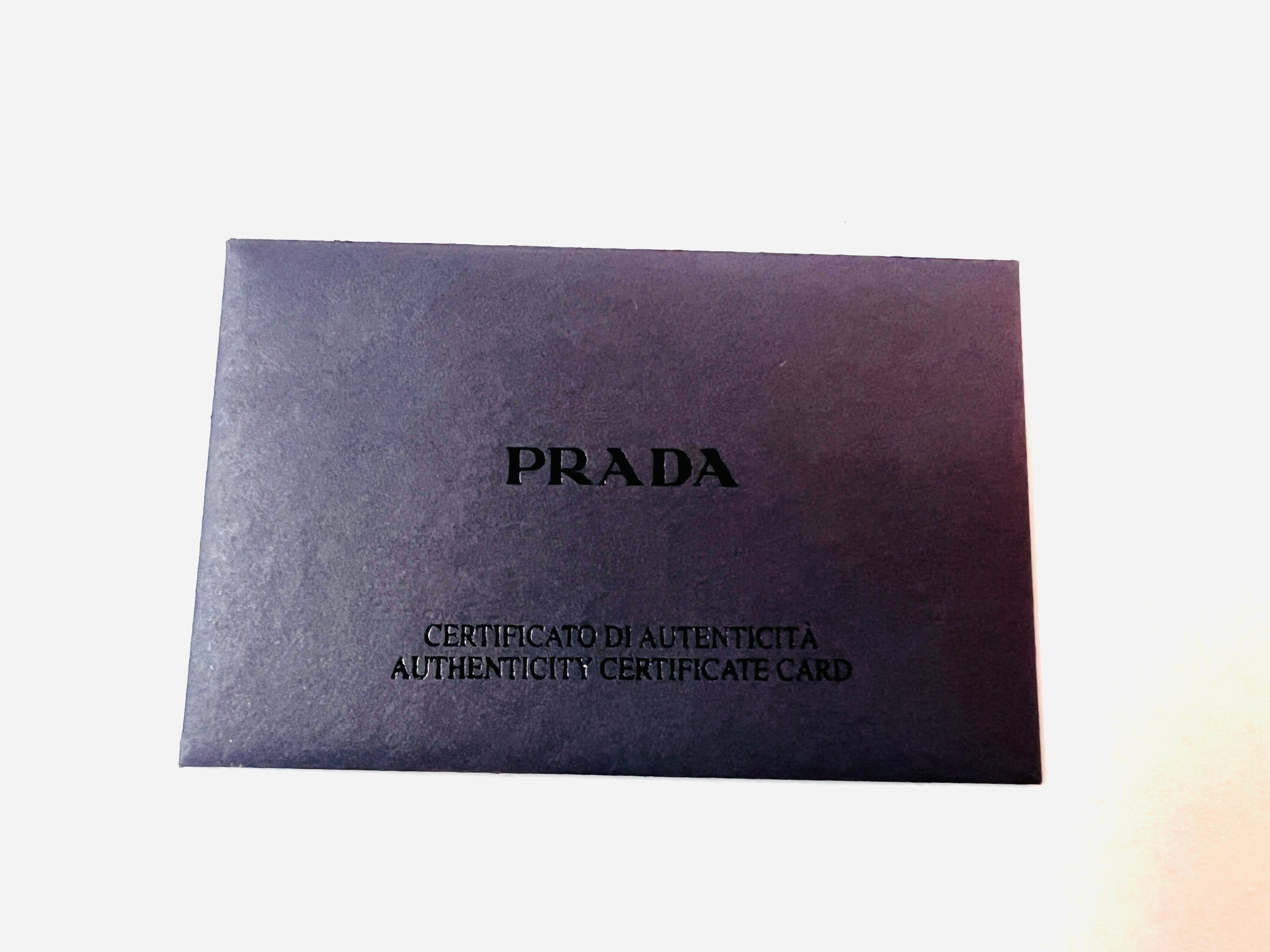 Prada Authenticity Card With Black Envelope