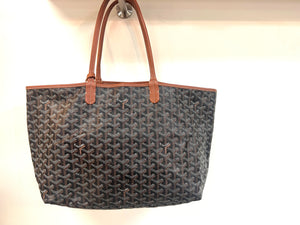 GOYARD Saint Louis PM Canvas and Leather-Trim Tote in Black