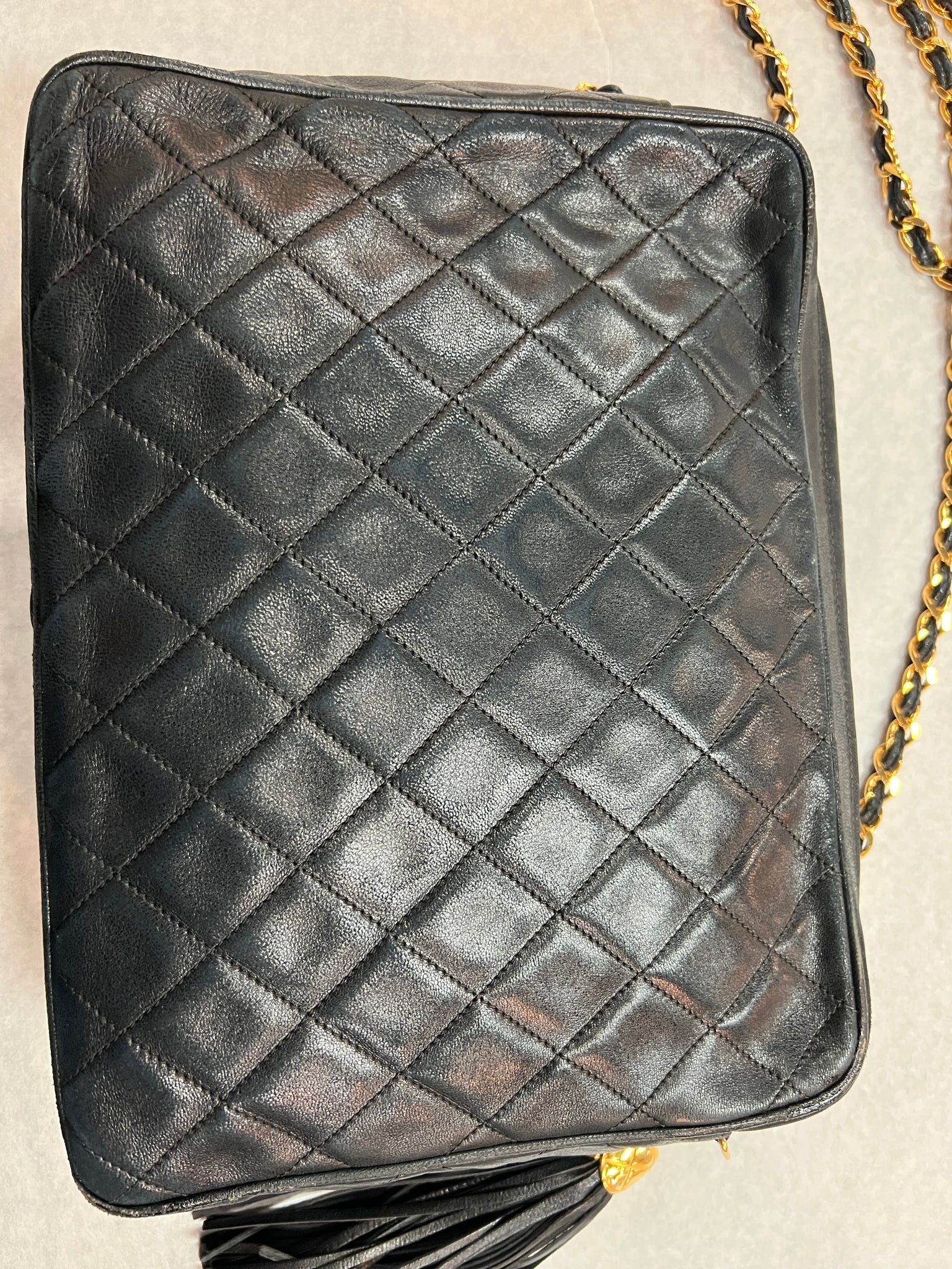 Authentic Chanel Lambskin Camera Bag Medium Black – Relics to Rhinestones