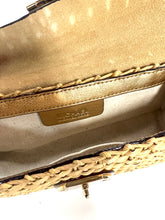 Authentic Michael Kors Gold Leather & Seagrass Purse/Clutch
