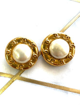 Authentic Chanel Faux Pearl Clip Earrings