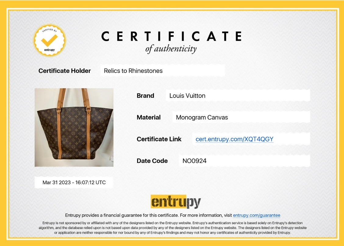 Authentic Louis Vuitton Monogram Shopping Sac – Relics to Rhinestones