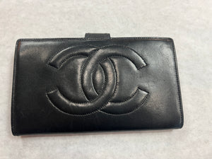 Authentic Chanel Black Lambskin Wallet