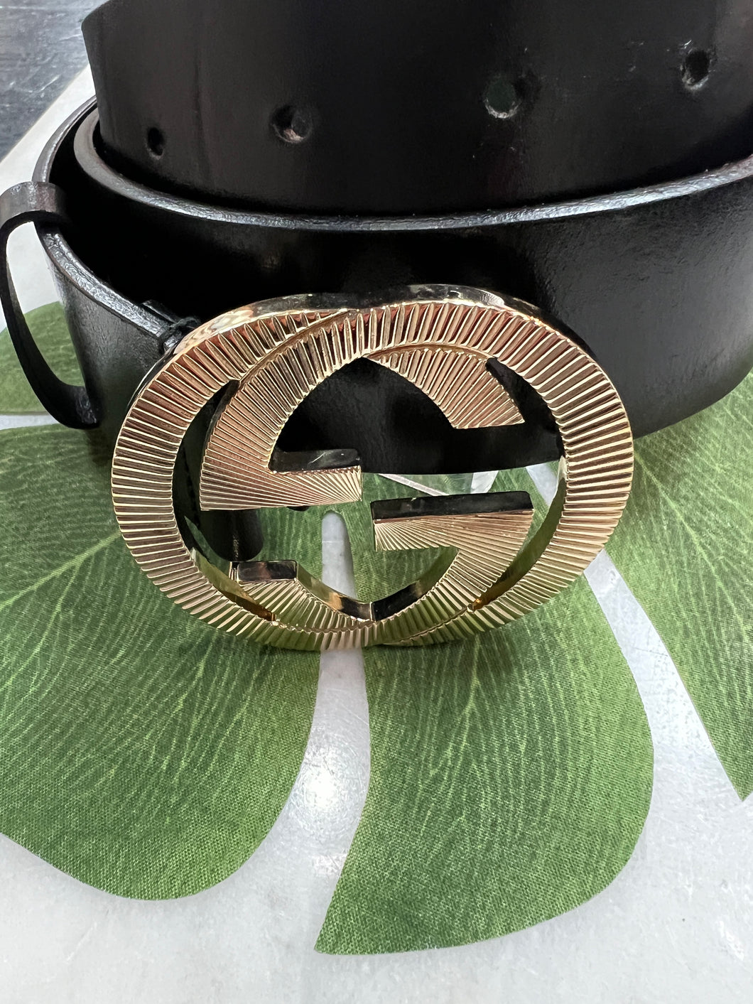 Authentic Gucci Black Belt with GG Gucci Buckle