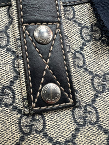 Authentic Gucci GG Plus Monogram Signature Tote in Navy