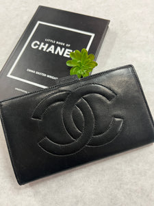 Authentic Chanel Black Lambskin Wallet