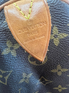 Monogram Louis Vuitton Luggage Tag on Speedy 35