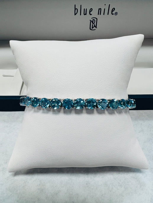 Blue Nile Sterling Silver and Blue Topaz Tennis Bracelet