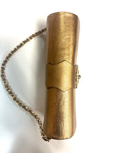 Authentic Michael Kors Gold Leather & Seagrass Purse/Clutch