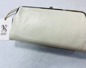 New HOBO Lauren Leather Wallet in Latte